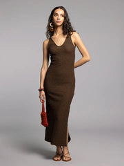 Crinkle Maxi Dress - Twila Maxi Dress-Dress-Weekend Los Angeles-XS-CHOCOLATE-Urbanheer