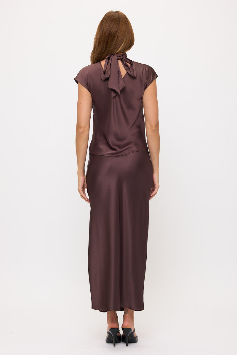 Crisscross Satin Turtle Neck Top-4