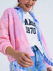 Crochet Cardigan with Knitted Clouds in Pink-Cardigan-Q2-One Size-Pink-Urbanheer