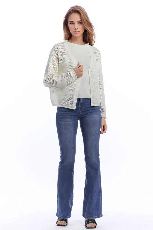 Crochet Cardigan With Knitted Clouds In White-Cardigan-Q2-One Size-White-Urbanheer