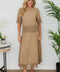 Crochet Lace Hem Linen Skirt
