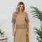 Crochet Lace Hem Linen Skirt