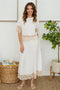 Crochet Lace Hem Linen Skirt