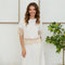 Crochet Lace Hem Linen Skirt