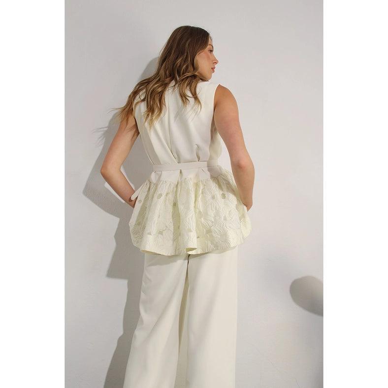 Crochet Lace Ruffle Top and Pants Set-Set-Mulla-S-OFF WHITE-Urbanheer