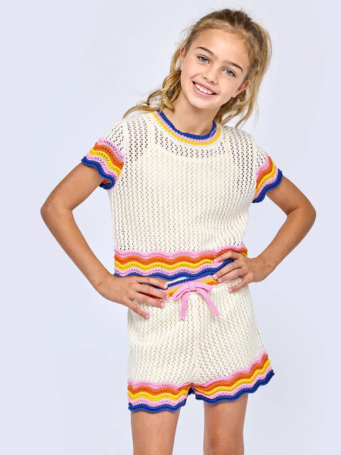 Crochet Shorts Scallop Hem