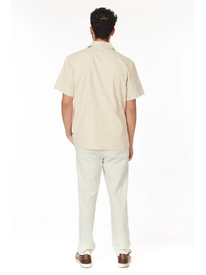 Crochet Textured Short Sleeve Men's Shirt (HB-4068)-Shirt-Hawk's Bay-S-HB-4068-Urbanheer