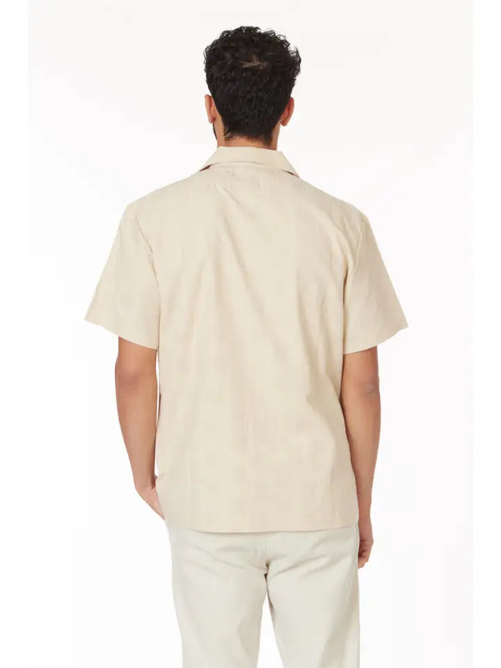 Crochet Textured Short Sleeve Men's Shirt (HB-4068)-Shirt-Hawk's Bay-S-HB-4068-Urbanheer