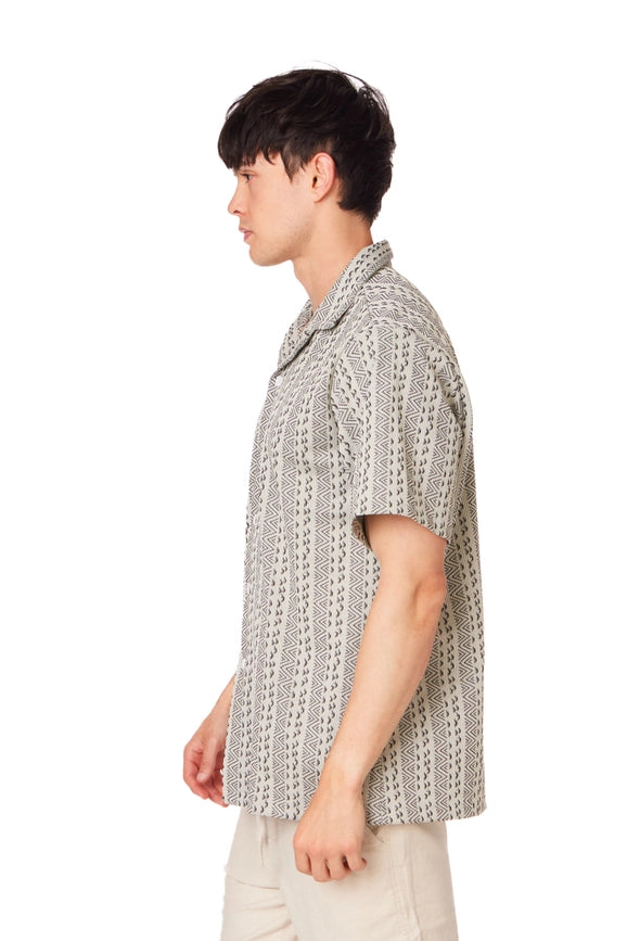 Crochet/Textured Short Sleeve Men's Shirt (4056)-Shirt-Hawk's Bay-S-Urbanheer
