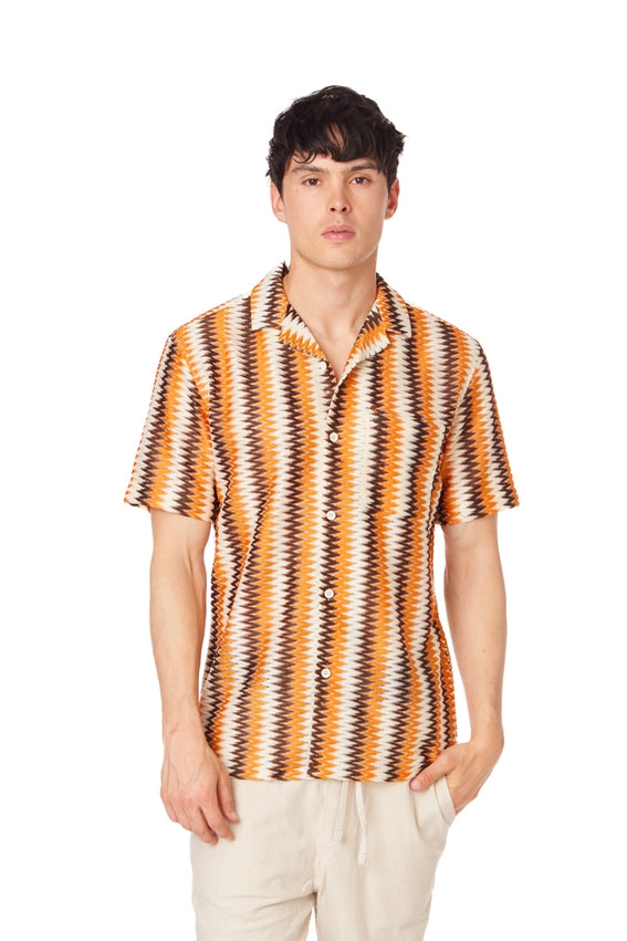 Crochet/Textured Short Sleeve Men's Shirt (4401)-Shirt-Hawk's Bay-S-Urbanheer