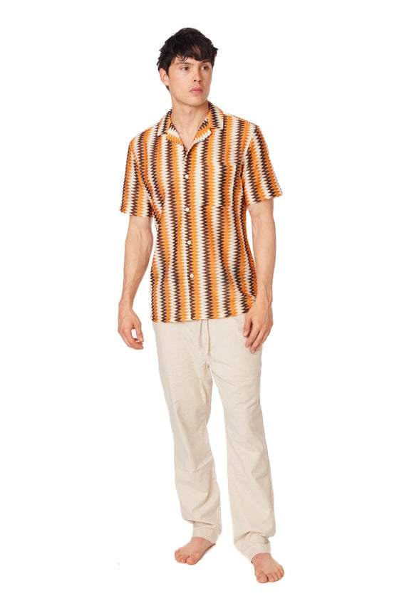 Crochet/Textured Short Sleeve Men's Shirt (4401)-Shirt-Hawk's Bay-S-Urbanheer