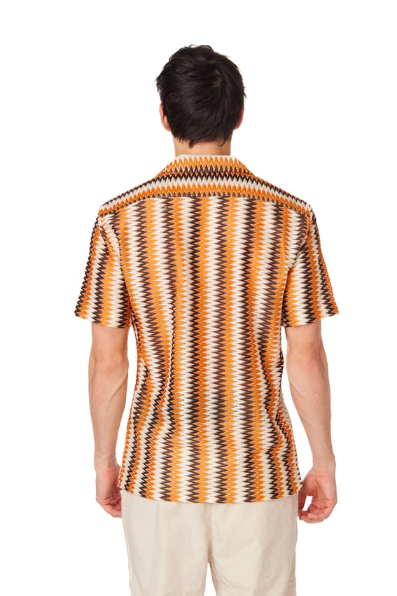 Crochet/Textured Short Sleeve Men's Shirt (4401)-Shirt-Hawk's Bay-S-Urbanheer