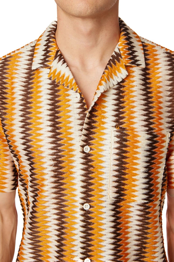 Crochet/Textured Short Sleeve Men's Shirt (4401)-Shirt-Hawk's Bay-S-Urbanheer