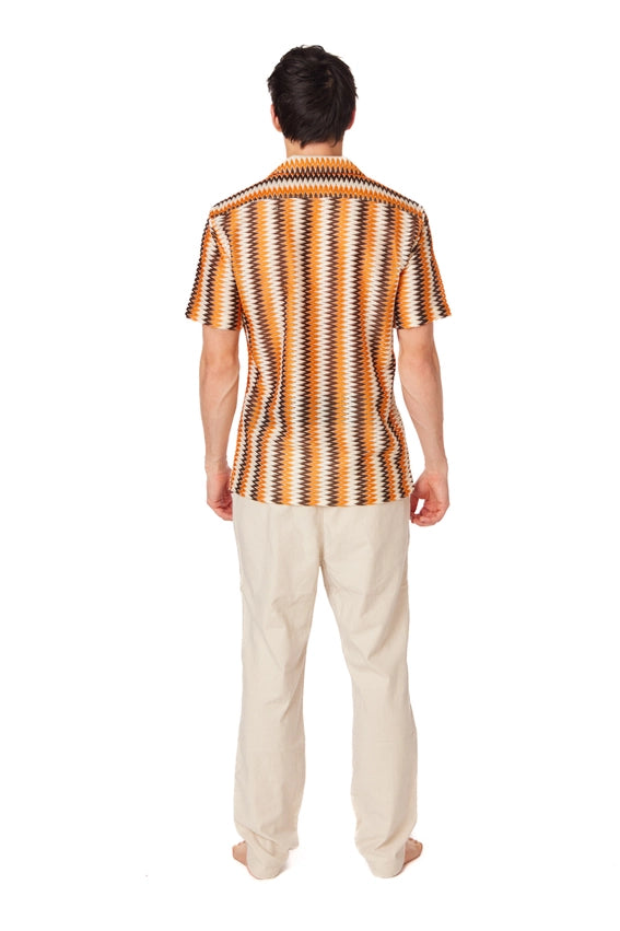 Crochet/Textured Short Sleeve Men's Shirt (4401)-Shirt-Hawk's Bay-S-Urbanheer