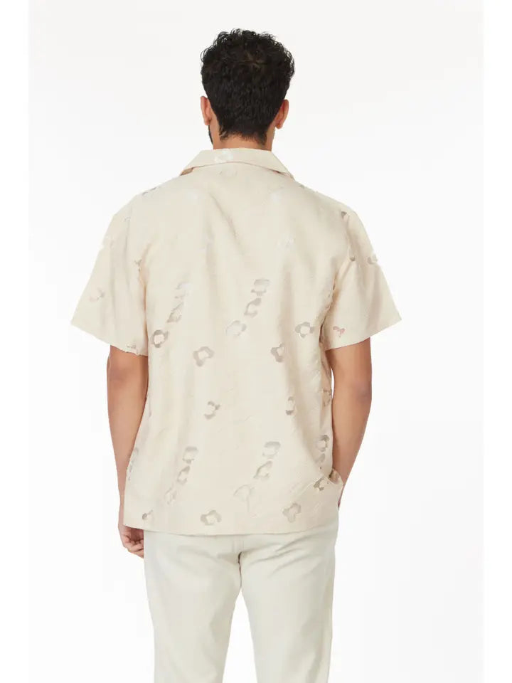 Crochet/Textured Short Sleeve Men's Shirt (HB-4064)-Shirt-Hawk's Bay-S-HB-4064-Urbanheer