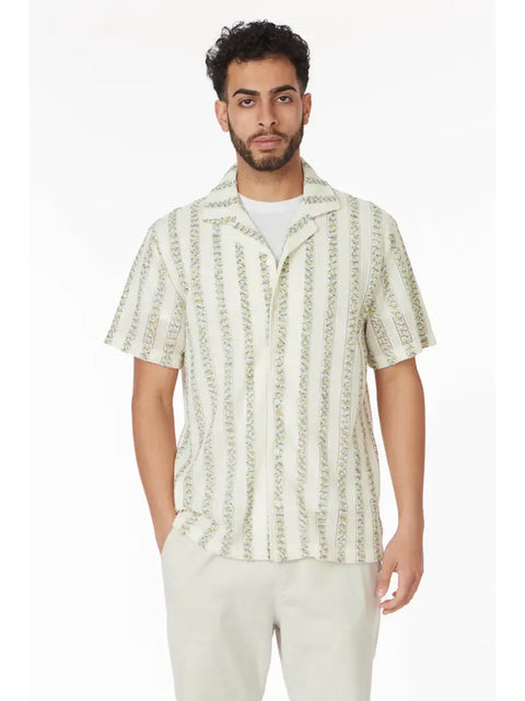 Crochet/Textured Short Sleeve Men's Shirt (HB-4084)-Shirt-Hawk's Bay-S-HB-4084-Urbanheer