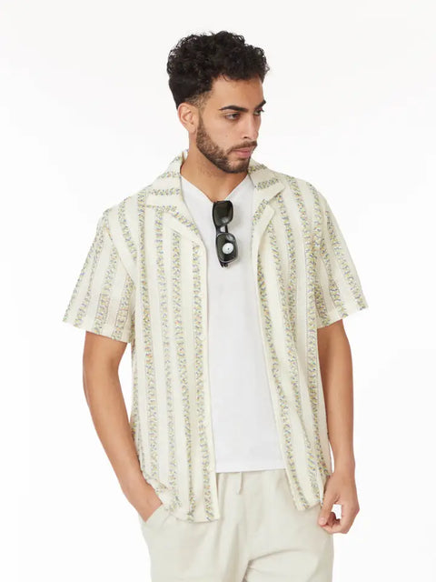 Crochet/Textured Short Sleeve Men's Shirt (HB-4084)-Shirt-Hawk's Bay-S-HB-4084-Urbanheer
