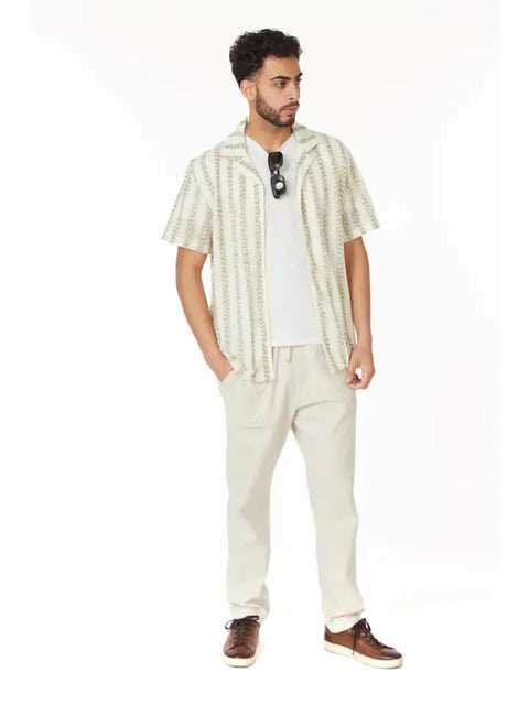 Crochet/Textured Short Sleeve Men's Shirt (HB-4084)-Shirt-Hawk's Bay-S-HB-4084-Urbanheer