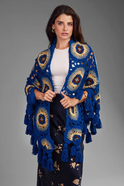 Crocheted Sunshine Shawl Denim-Shawl-SAACHI-Denim-Urbanheer