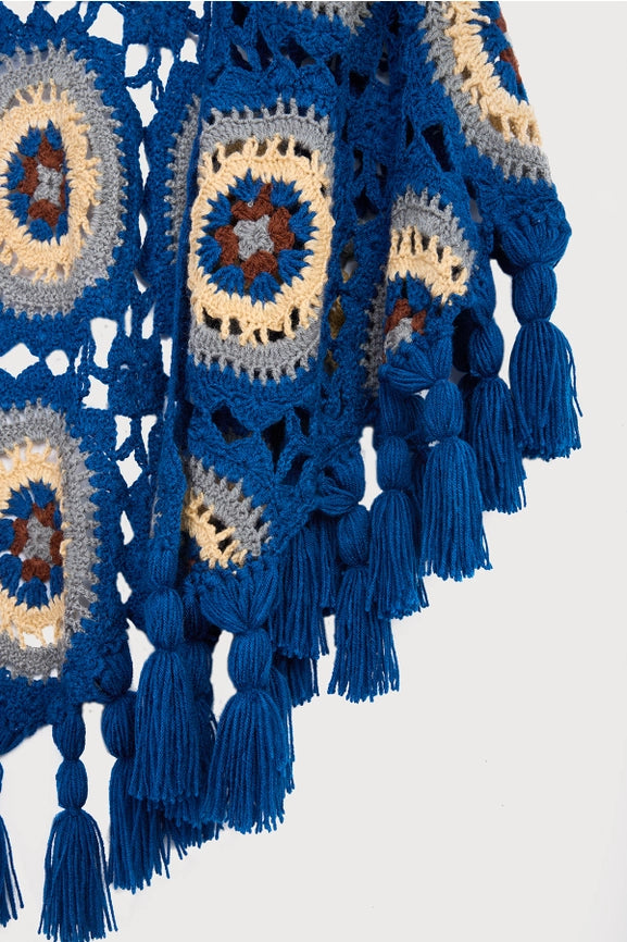Crocheted Sunshine Shawl Denim-Shawl-SAACHI-Denim-Urbanheer