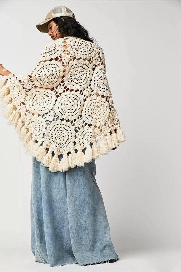 Crocheted Sunshine Shawl White-Shawl-SAACHI-White-Urbanheer