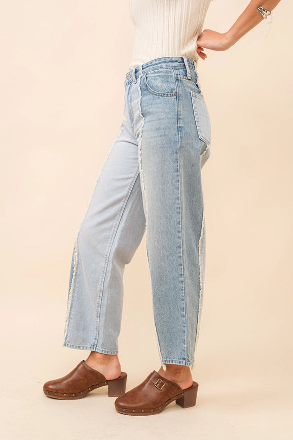 Crop Baggy Wide Leg Dad Jeans-Jeans-Blue B-S-LIGHT WASH-Urbanheer