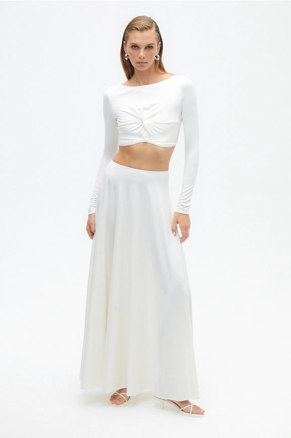 Crop Top with Knot-Top-NOCTURNE-XS-Ecru-Urbanheer