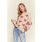 Cropped Button Down Sweater Cardigan Boho Floral Heart Patte khaki/mauve-Sweater-Blue Bunny Inc-S-Urbanheer