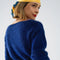 Cropped Fluffy Sweater in Navy Blue Fitted At the Waist-Sweater-Q2-One Size-Blue-Urbanheer