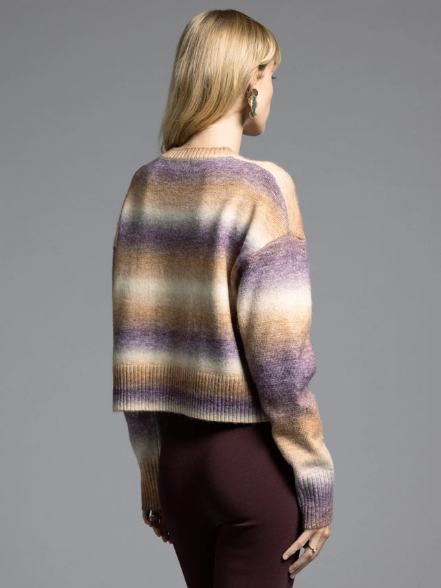 Cropped Knit Sweater - Ravi Sweater DK LILAC STRIPE-Sweater-Weekend Los Angeles-XS-DK LILAC STRIPE-Urbanheer