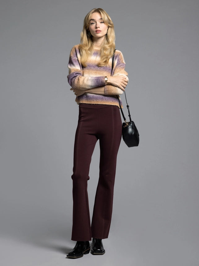 Cropped Knit Sweater - Ravi Sweater DK LILAC STRIPE-Sweater-Weekend Los Angeles-XS-DK LILAC STRIPE-Urbanheer