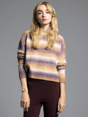 Cropped Knit Sweater - Ravi Sweater DK LILAC STRIPE-Sweater-Weekend Los Angeles-XS-DK LILAC STRIPE-Urbanheer