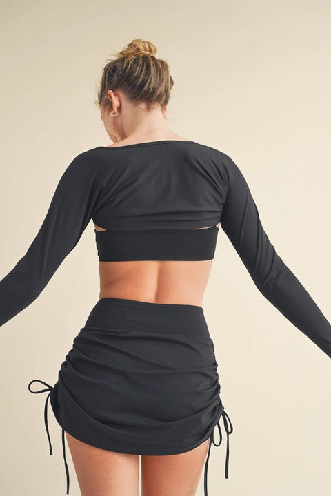 Cropped Lightweight Shrug Black-Lightweight Shrug-KIMBERLY C-S-Urbanheer
