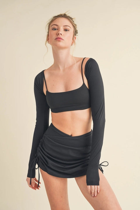 Cropped Lightweight Shrug Black-Lightweight Shrug-KIMBERLY C-S-Urbanheer