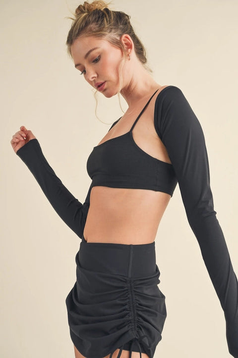 Cropped Lightweight Shrug Black-Lightweight Shrug-KIMBERLY C-S-Urbanheer