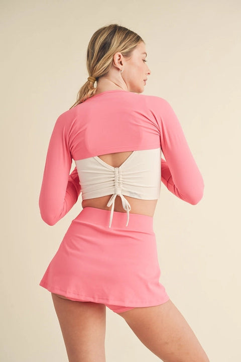 Cropped Lightweight Shrug Pink-Lightweight Shrug-KIMBERLY C-S-Urbanheer