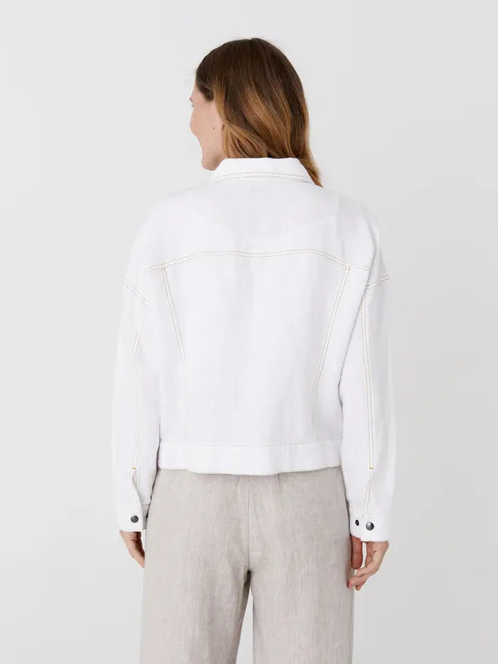Cropped Linen Jacket Leura in White-Jacket-MagicLinen-XS-White-Urbanheer
