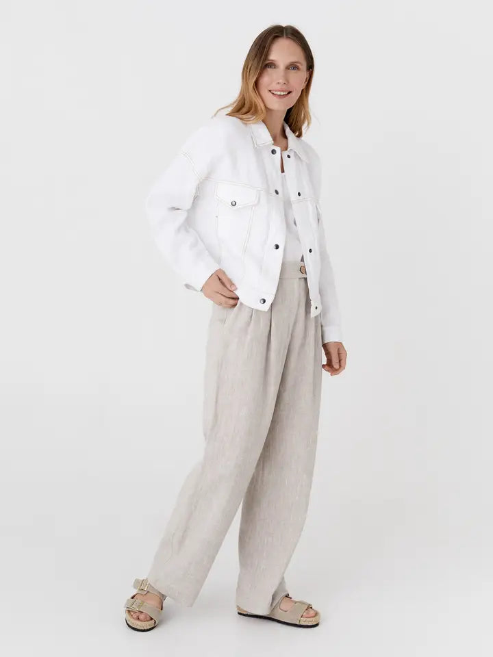 Cropped Linen Jacket Leura in White-Jacket-MagicLinen-XS-White-Urbanheer