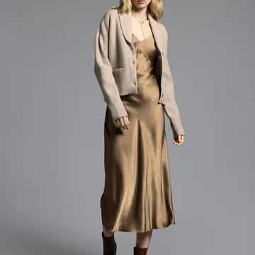 Cropped Shawl Lapel Cardigan - Candice Cardigan