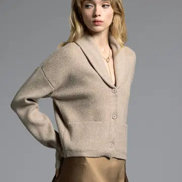 Cropped Shawl Lapel Cardigan - Candice Cardigan