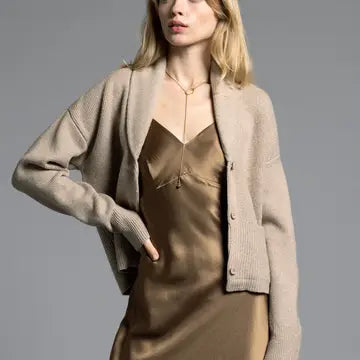 Cropped Shawl Lapel Cardigan - Candice Cardigan