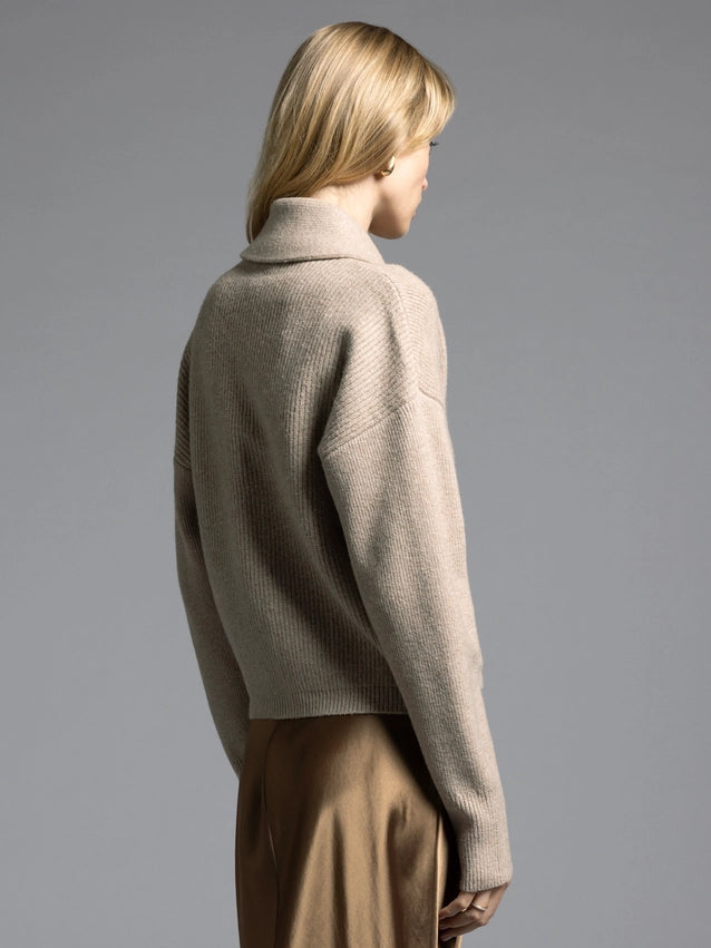 Cropped Shawl Lapel Cardigan - Candice Cardigan GRAVEL-Cardigan-Weekend Los Angeles-XS-GRAVEL-Urbanheer