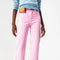 Cropped Wide Leg Jeans In Bubblegum Pink-Jeans-Q2-XS-Pink-Urbanheer