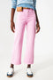 Cropped Wide Leg Jeans In Bubblegum Pink-Jeans-Q2-XS-Pink-Urbanheer