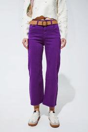 Cropped Wide Leg Jeans In Purple-Jeans-Q2-XS-Purple-Urbanheer