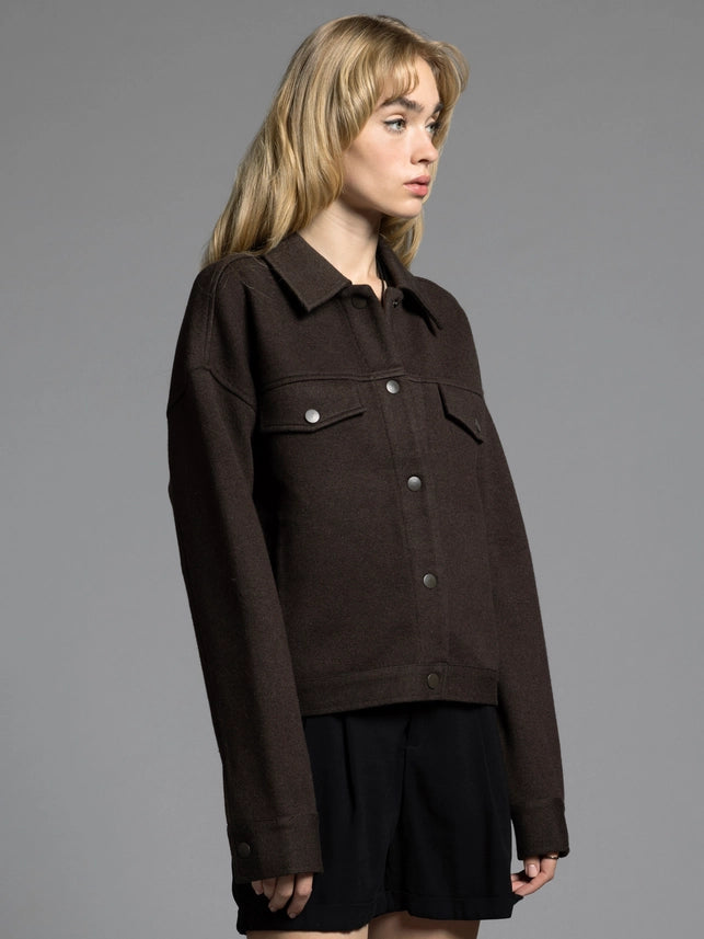 Cropped Wool Jacket - Abela Jacket-Jacket-Weekend Los Angeles-XS-ESPRESSO-Urbanheer