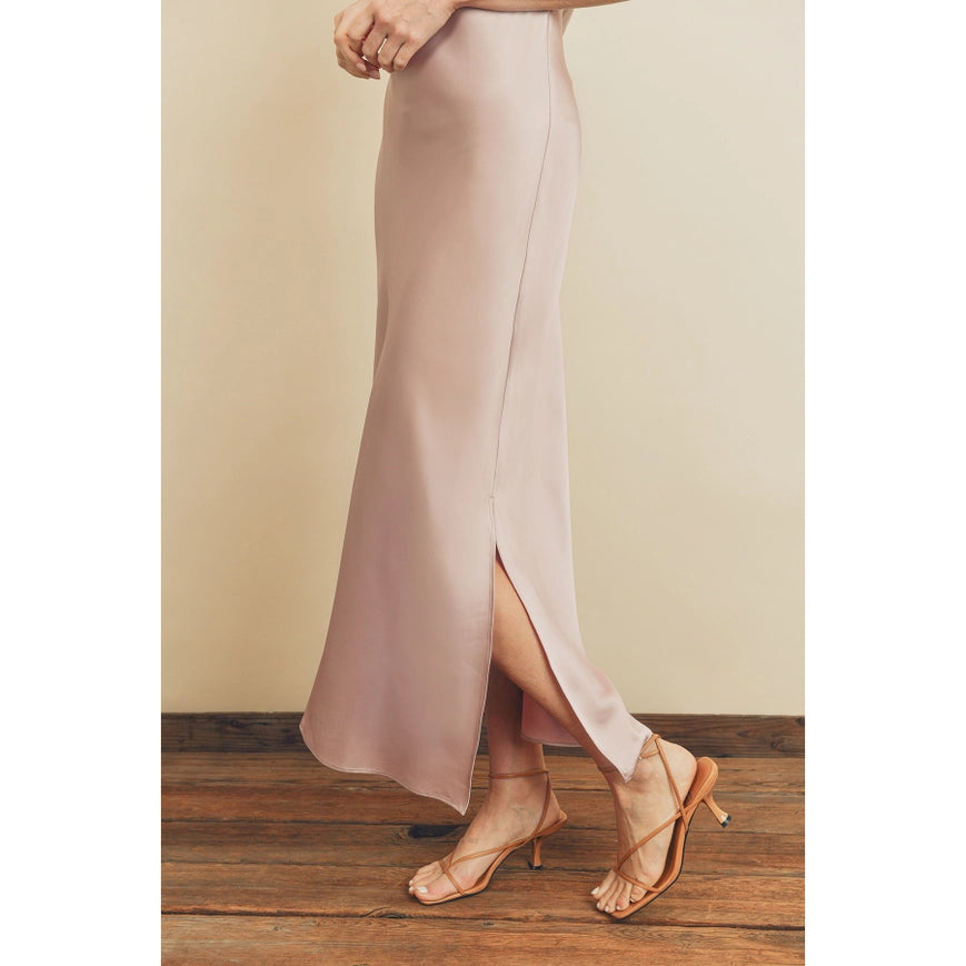 Cross Back Cowl-Neck Dress Champagne Rose-Dress-Dress Forum-S-CHAMPAGNE ROSE-Urbanheer