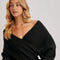 Crossover Ribbed Pullover Sweater