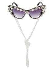 Crystal Bomb Sunglasses-Sunglasses-Meghan Fabulous-7 1/2" width X 2 1/2'' length lens width 2''-Urbanheer