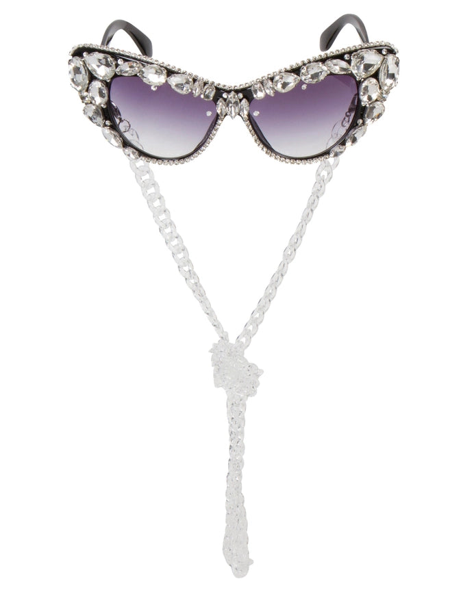 Crystal Bomb Sunglasses-Sunglasses-Meghan Fabulous-7 1/2" width X 2 1/2'' length lens width 2''-Urbanheer